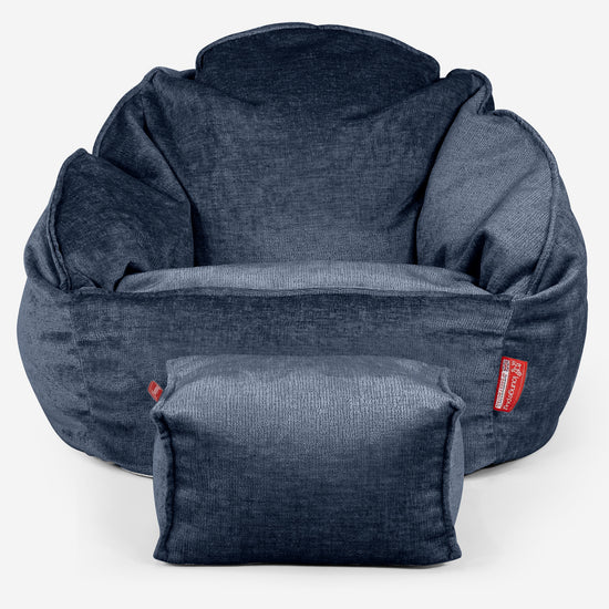 Zitzakstoel Bubble - Chenille Marineblauw 02