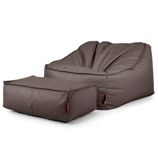 Zitzakstoel Sloucher - Veganistisch Leer Chocolade 02