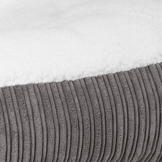 Sloucher Groot Hondenbed - Sherpa & Corduroy Graphite Grijs 03