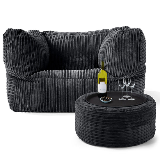 Albert Zitzak Fauteuil - Corduroy Zwart 02