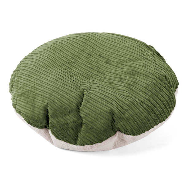 Flexforma Ronde Zitzak als Vloerkussen voor Peuters 1-3 jaar - Boucle & Corduroy Bosgroen 01