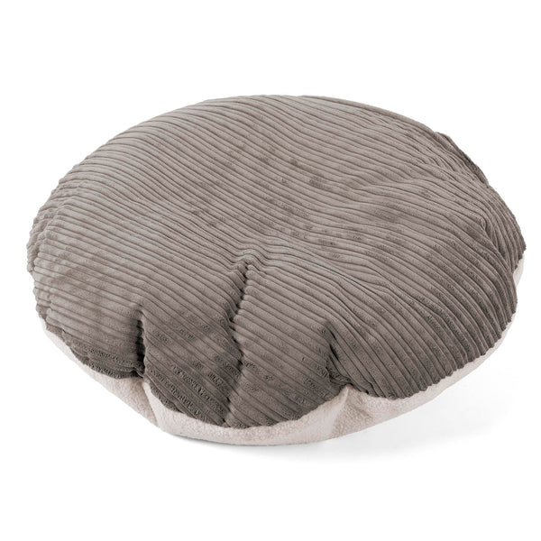 Flexforma Ronde Zitzak als Vloerkussen voor Peuters 1-3 jaar - Boucle & Corduroy Graphite Grijs 01