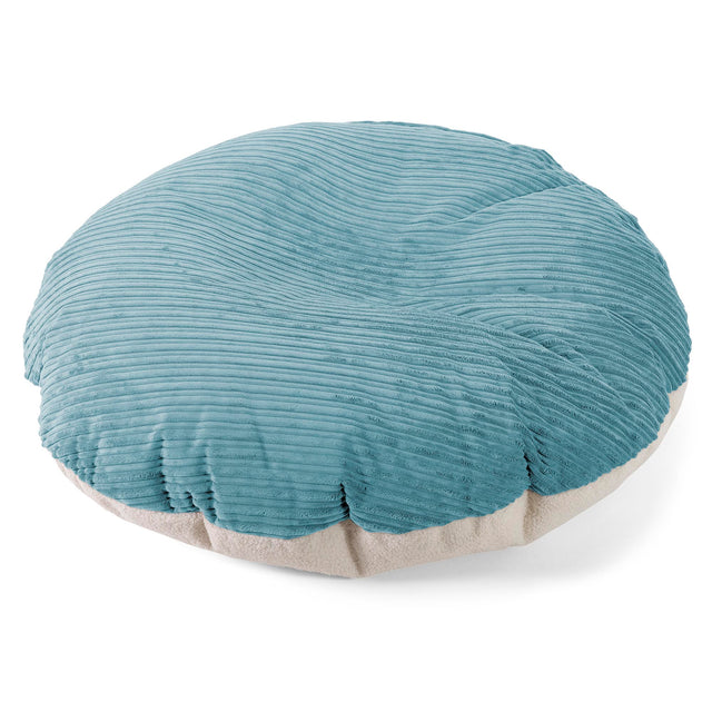 Flexforma Ronde Zitzak als Vloerkussen voor Volwassenen - Boucle & Corduroy Petrol 01