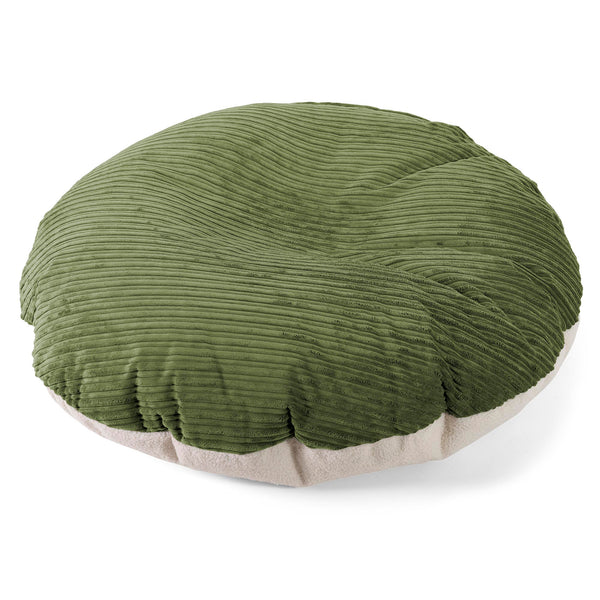 Flexforma Ronde Zitzak als Vloerkussen voor Volwassenen - Boucle & Corduroy Bosgroen 01