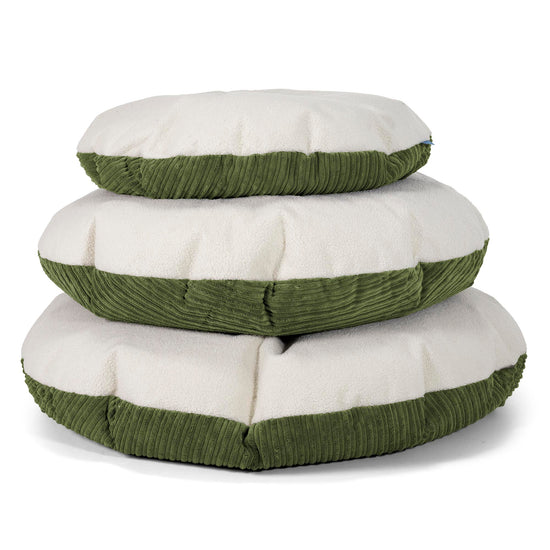 Flexforma Ronde Zitzak als Vloerkussen voor Volwassenen - Boucle & Corduroy Bosgroen 03