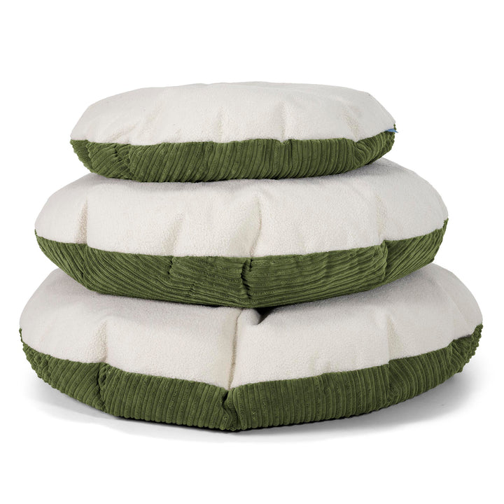 Flexforma Ronde Zitzak als Vloerkussen voor Volwassenen - Boucle & Corduroy Bosgroen 03