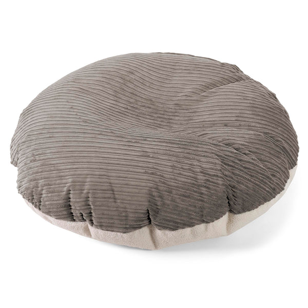 Flexforma Ronde Zitzak als Vloerkussen voor Volwassenen - Boucle & Corduroy Graphite Grijs 01
