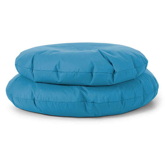 Flexforma Ronde Zitzak als Vloerkussen voor Volwassenen - Gemakkelijk Onderhoud Turquoiseblauw 03