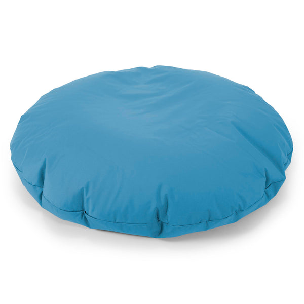 Flexforma Ronde Zitzak als Vloerkussen voor Volwassenen - Gemakkelijk Onderhoud Turquoiseblauw 01