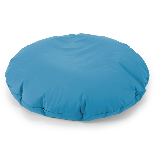 Flexforma Ronde Zitzak als Vloerkussen voor Volwassenen - Gemakkelijk Onderhoud Turquoiseblauw 01