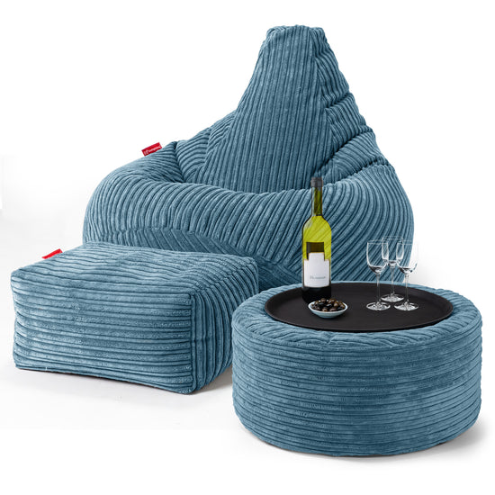 Zitzak Gaming Stoel - Corduroy Petrol 03