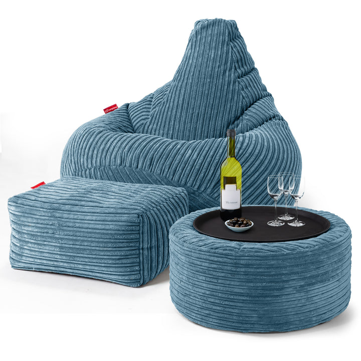 Zitzak Gaming Stoel - Corduroy Petrol 03