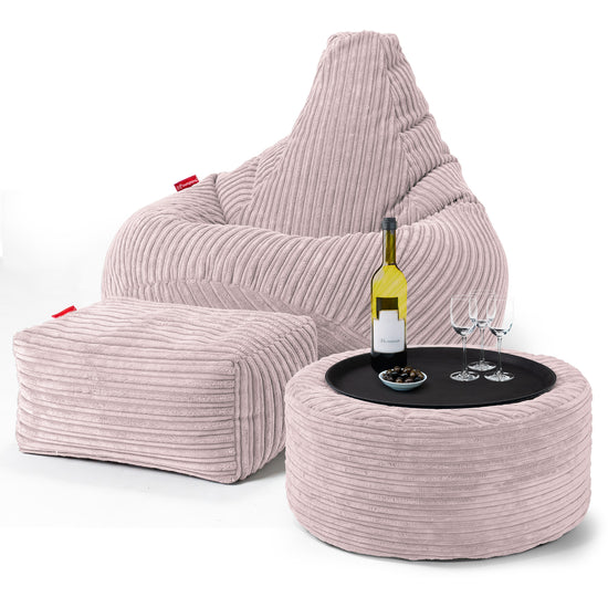 Zitzak Gaming Stoel - Corduroy Blozen Roze 03