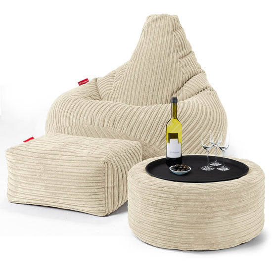 Zitzak Gaming Stoel - Corduroy Crème 03