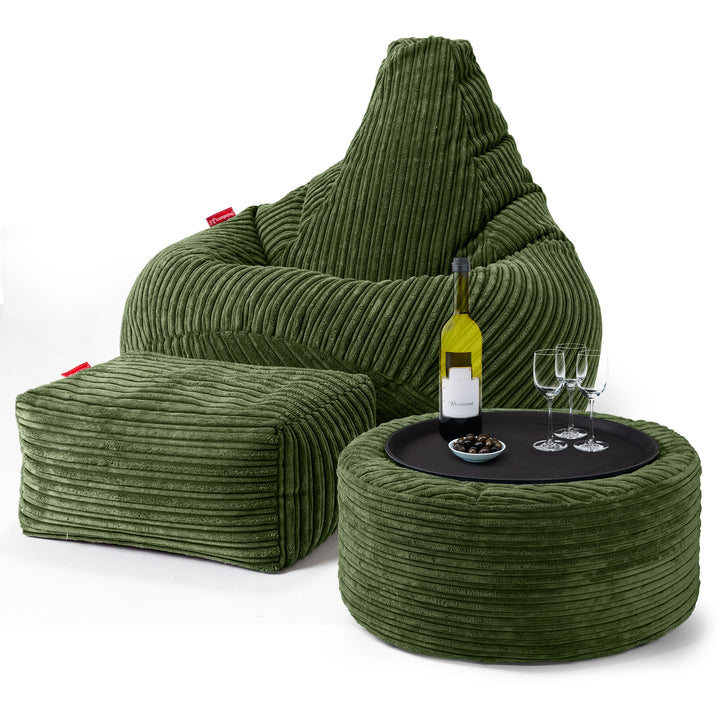 Zitzak Gaming Stoel - Corduroy Bosgroen 03