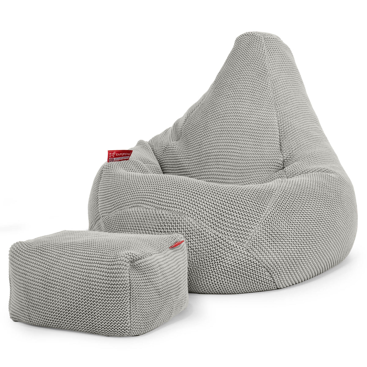 Lounge Pug Zitzak Gaming Stoel Gebreid Fauteuil Poef Visgraat Grijs Lounge Pug Zitzak Gaming Stoel Gebreid Fauteuil Poef Visgraat Grijs