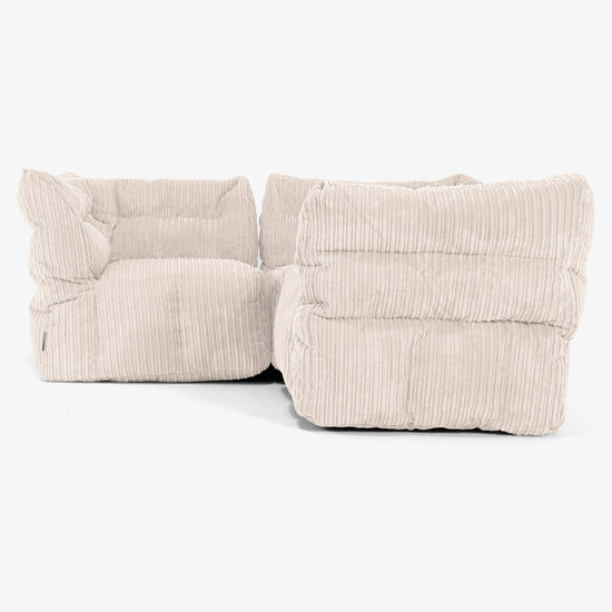 3-delige Modulaire Hoekbank - Corduroy Ivoor 02