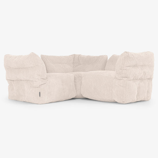 3-delige Modulaire Hoekbank - Corduroy Ivoor 01