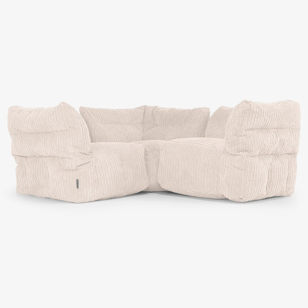 3-delige Modulaire Hoekbank - Corduroy Ivoor 01