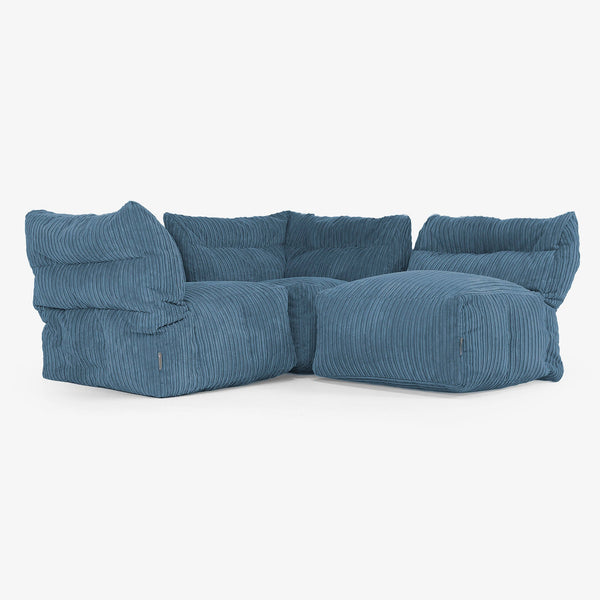 3-delige Modulaire Bank - Corduroy Marineblauw 01