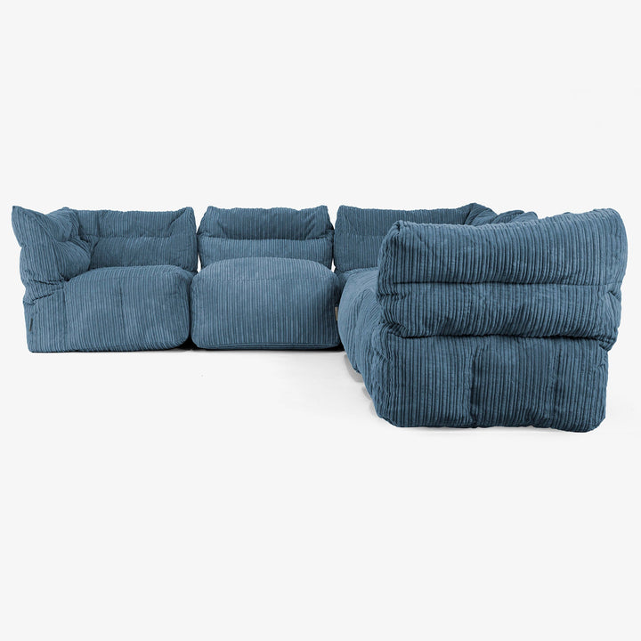 5-delige Modulaire Hoekbank - Corduroy Marineblauw 02