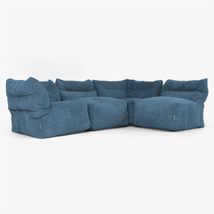 4-delige Modulaire Bank - Corduroy Marineblauw 04