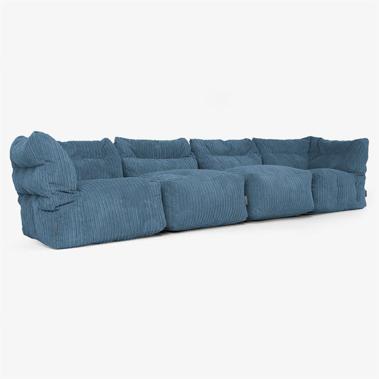 4-delige Modulaire Bank - Corduroy Marineblauw 02