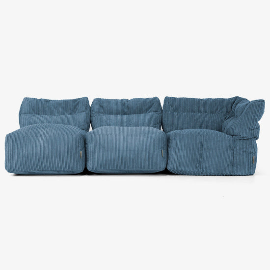 3-delige Modulaire Bank zonder Armleuningen - Corduroy Marineblauw 04