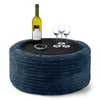 Ottoman Poef met Dienblad - Corduroy Marineblauw 01