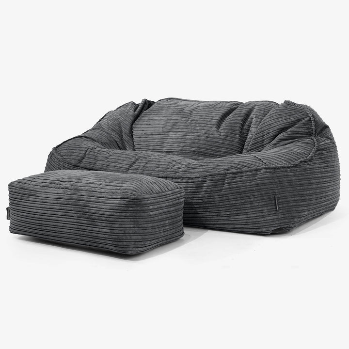 Oversized Zitzakbank Sloucher - Corduroy Zwart 02