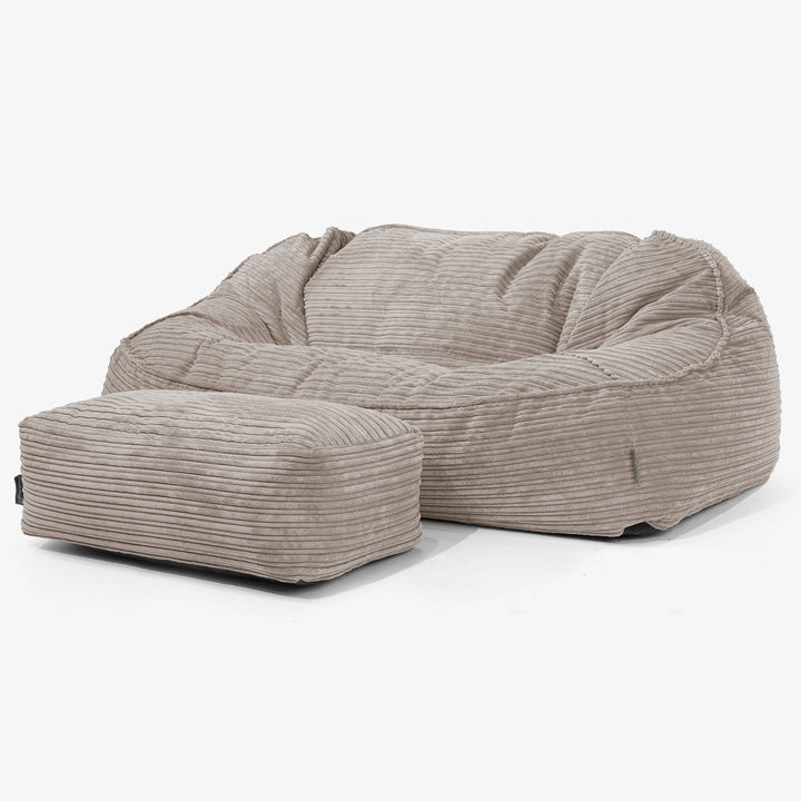 Oversized Zitzakbank Sloucher - Corduroy Beigegrijs 02