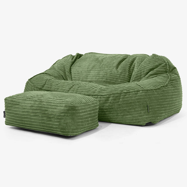Oversized Zitzakbank Sloucher - Corduroy Bosgroen 02