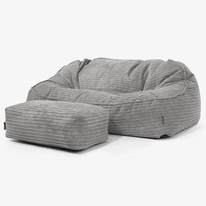 Oversized Zitzakbank Sloucher - Corduroy Graphite Grijs 02