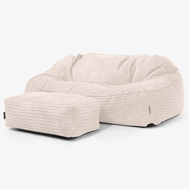 Oversized Zitzakbank Sloucher - Corduroy Ivoor 02