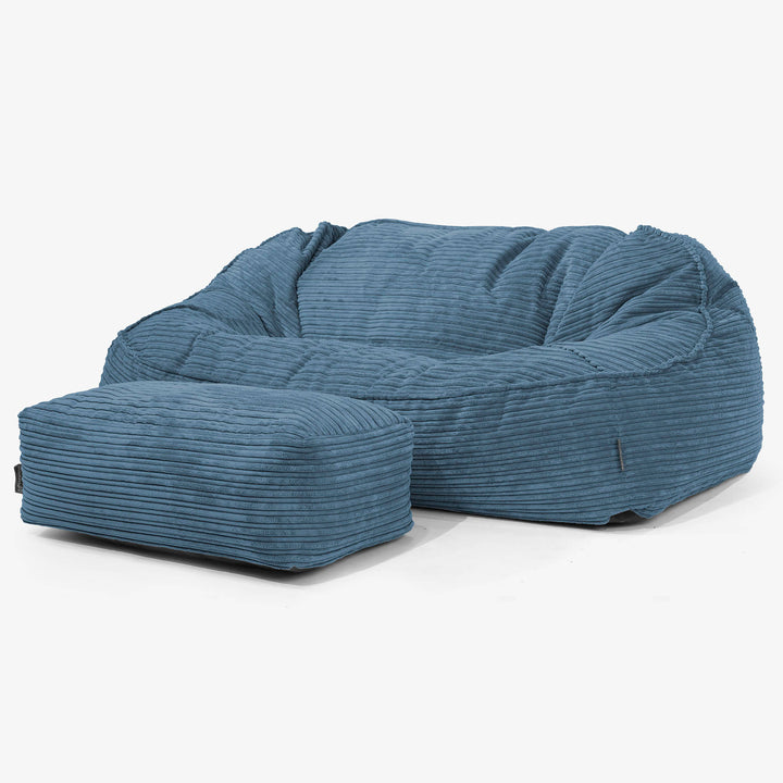 Oversized Zitzakbank Sloucher - Corduroy Marineblauw 02