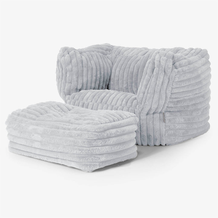 Albert Zitzak Fauteuil - Ultra Pluche Corduroy Eendenei Blauw 02