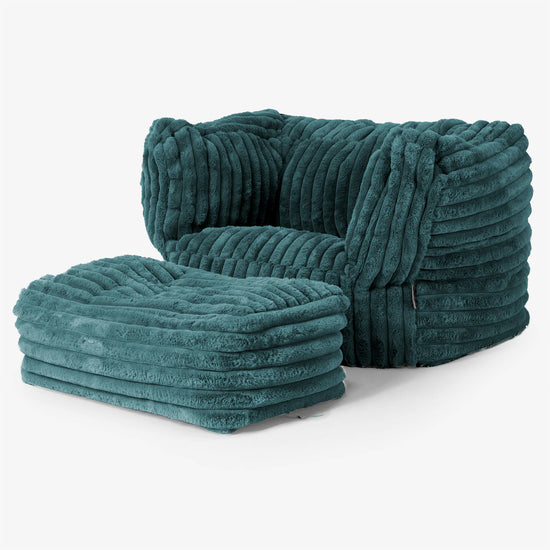 Albert Zitzak Fauteuil - Ultra Pluche Corduroy Teal 02
