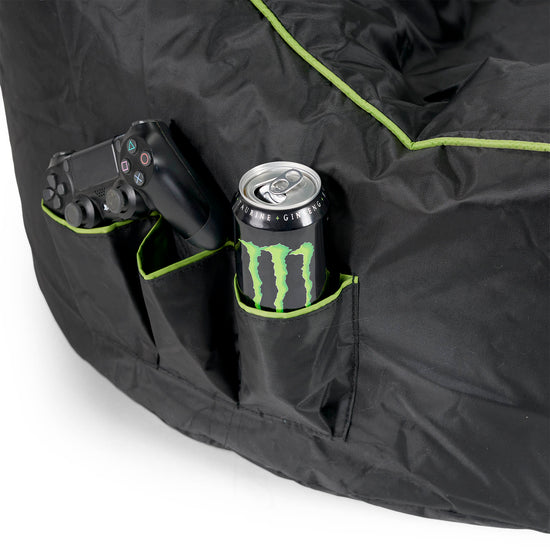 Gaming Zitzak in Autostoelstijl - Zwart / Groen 07