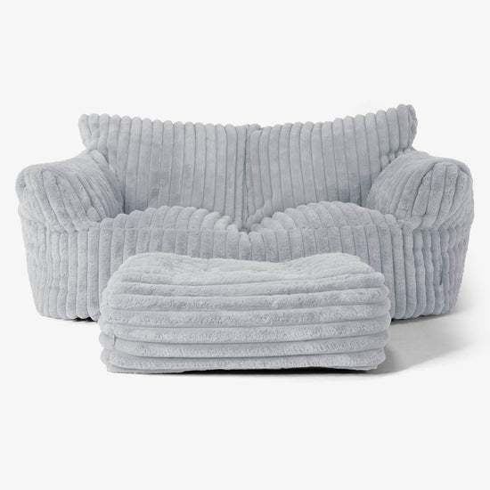 Josephine Zitzak Bank - Ultra Pluche Corduroy Eendenei Blauw 02