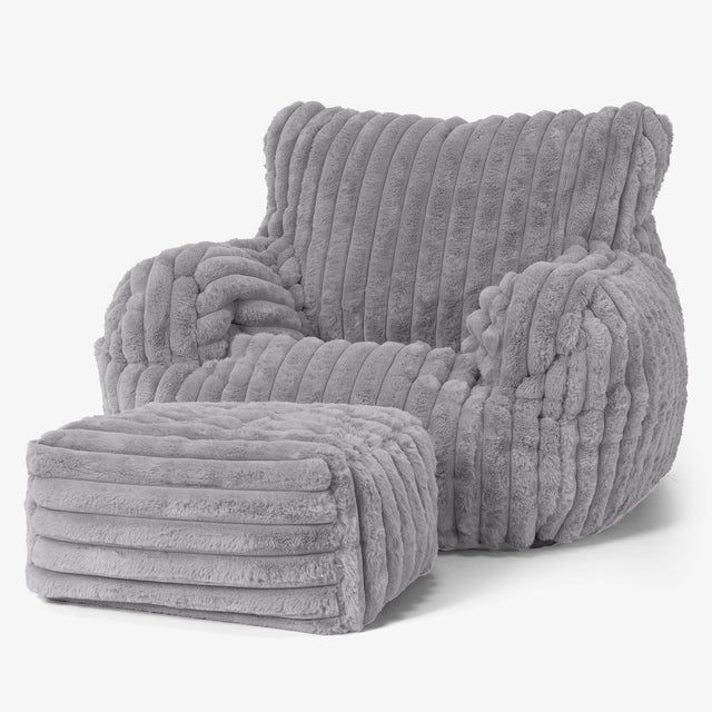 Josephine Zitzak Fauteuil - Ultra Pluche Corduroy Grijs 02