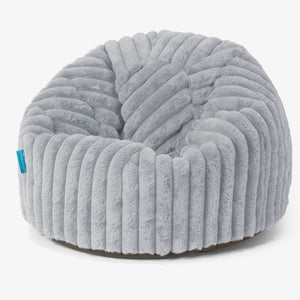 Kinder Klassieke Zitzak Stoel 1-5 jaar oud - Ultra Pluche Corduroy Eendenei Blauw