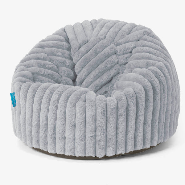 Kinder Klassieke Zitzak Stoel 1-5 jaar oud - Ultra Pluche Corduroy Eendenei Blauw 01