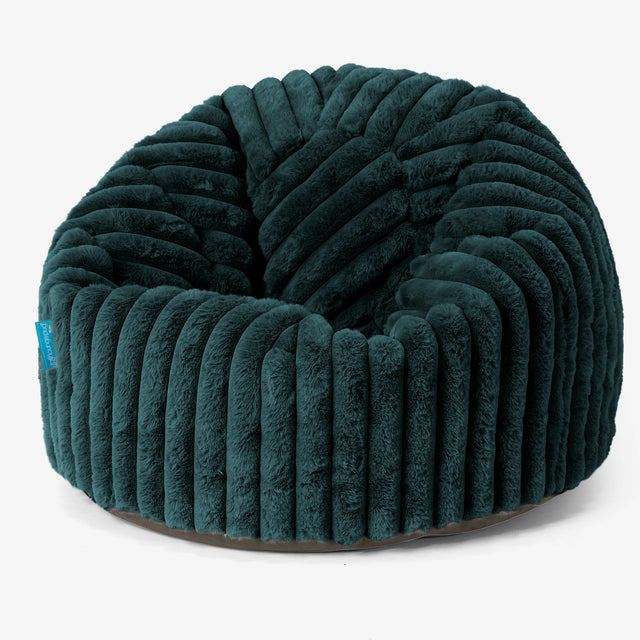 Kinder Klassieke Zitzak Stoel 1-5 jaar oud - Ultra Pluche Corduroy Teal 01