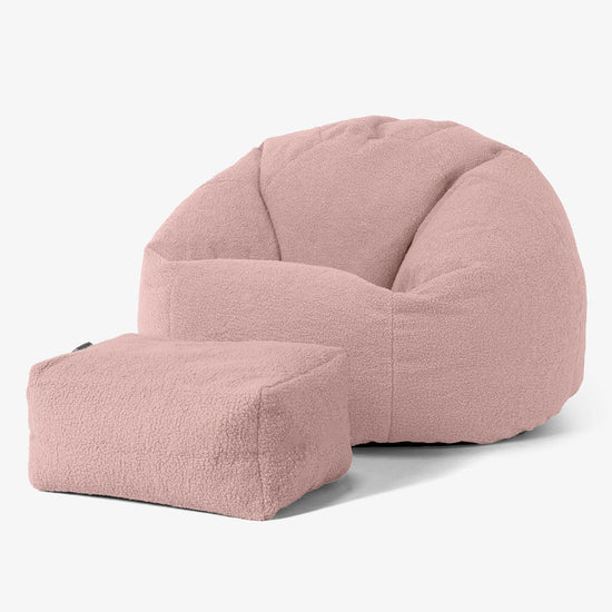 Klassieke Zitzak Stoel - Boucle Roze 02