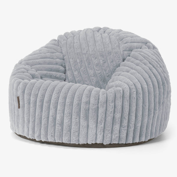 Klassieke Zitzak Stoel - Ultra Pluche Corduroy Eendenei Blauw 01