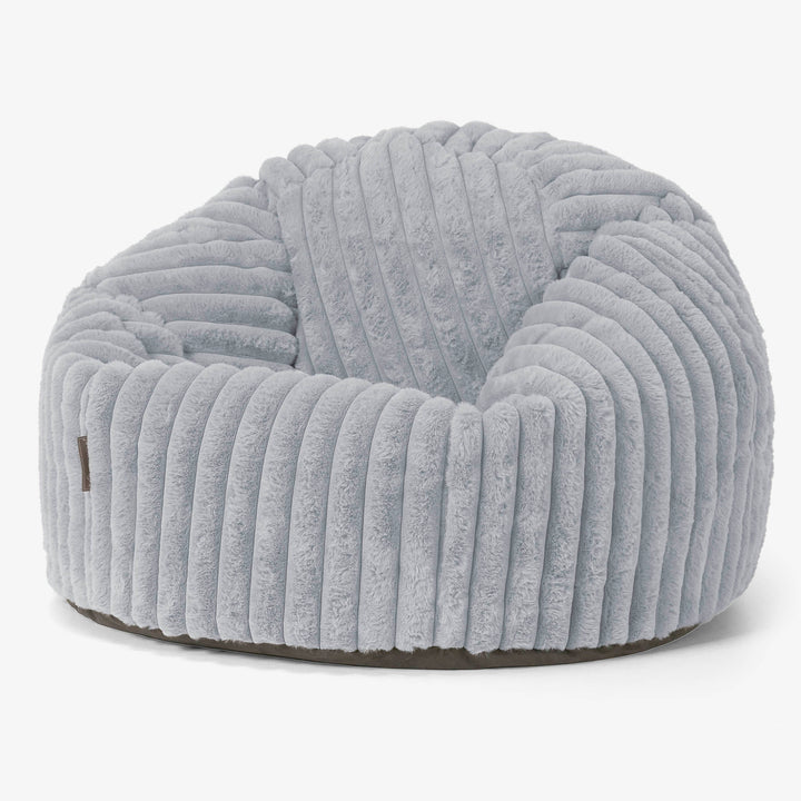 Klassieke Zitzak Stoel - Ultra Pluche Corduroy Eendenei Blauw 01