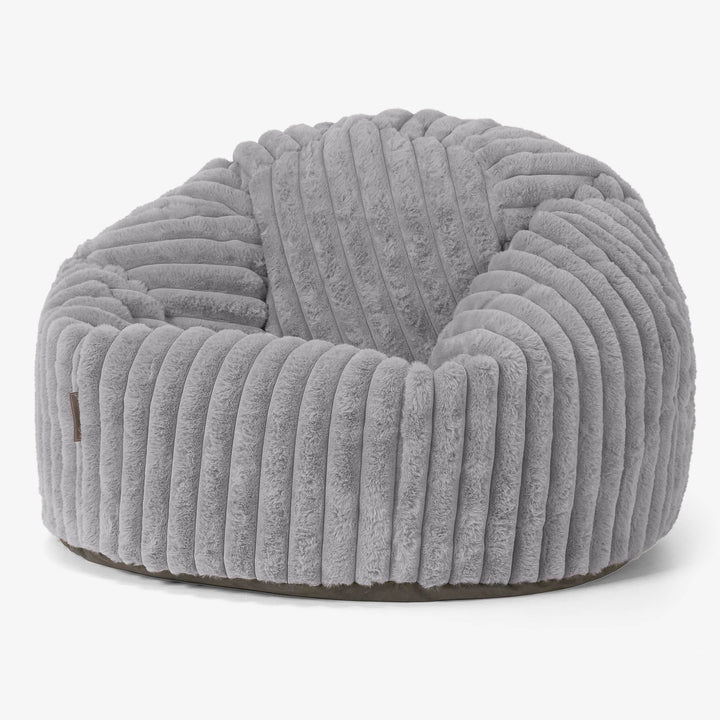 Klassieke Zitzak Stoel - Ultra Pluche Corduroy Grijs 01