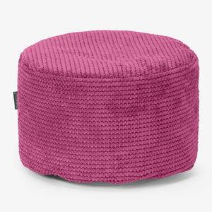 Kleine Ronde Voetenbank - Pompom Roze