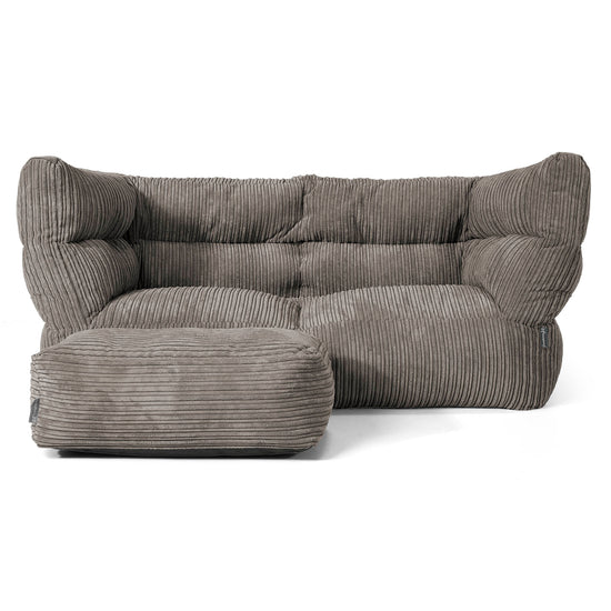 Louis 2-zitsbank Zitzak - Corduroy Graphite Grijs 02