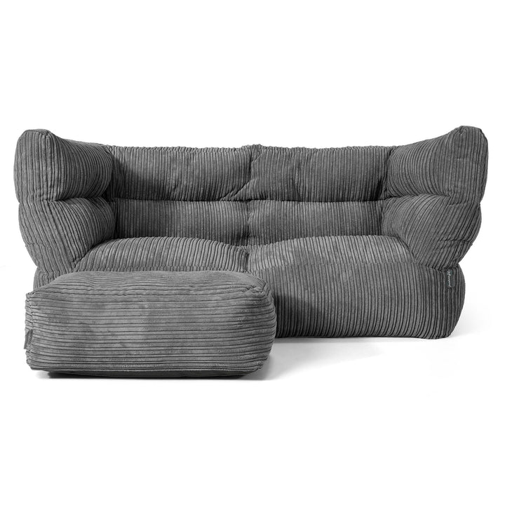 Louis 2-zitsbank Zitzak - Corduroy Leisteengrijs 02